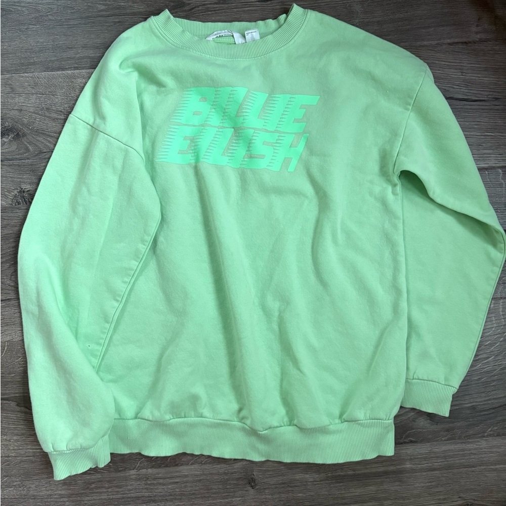 H&M - Billie Eilish Light Green Graphic Sweatshirt